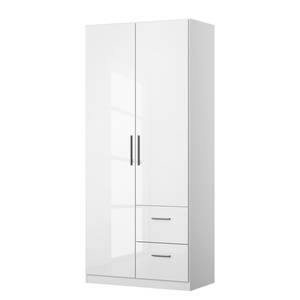 Armadio con ante battenti KiYDOO II Bianco lucido / Bianco alpino - 91 x 210 cm