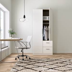 Armoire à portes battantes KiYDOO II Blanc brillant / Blanc alpin - 91 x 210 cm