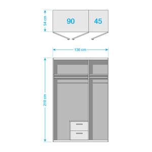 Drehtürenschrank KiYDOO II Alpinweiß - 136 x 197 cm