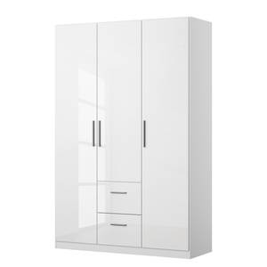 Armoire à portes battantes KiYDOO II Blanc brillant / Blanc alpin - 136 x 197 cm