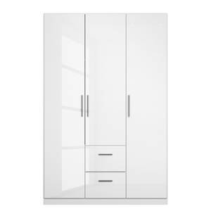 Armadio con ante battenti KiYDOO II Bianco lucido / Bianco alpino - 136 x 210 cm