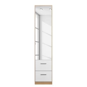 Armoire à portes battantes KiYDOO III Blanc / Imitation chêne de Riviera - 47 x 197 cm