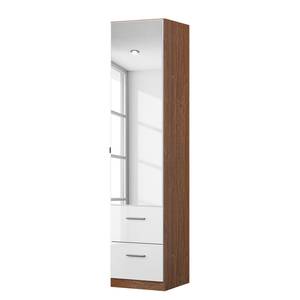 Drehtürenschrank KiYDOO III Hochglanz Weiß / Eiche Stirling Dekor - 47 x 197 cm