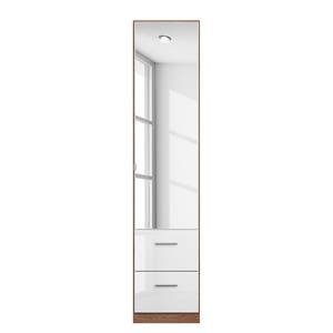 Drehtürenschrank KiYDOO III Hochglanz Weiß / Eiche Stirling Dekor - 47 x 197 cm