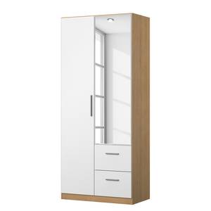 Armoire à portes battantes KiYDOO III Blanc / Imitation chêne de Riviera - 91 x 197 cm