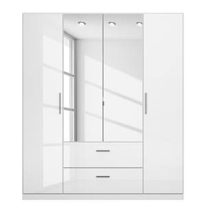 Armoire à portes battantes KiYDOO III Blanc brillant / Blanc alpin - 181 x 197 cm