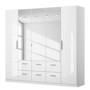 Armadio con ante battenti KiYDOO III Bianco lucido / Bianco alpino - 226 x 210 cm