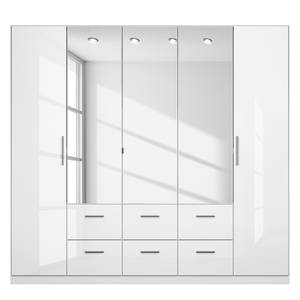 Armadio con ante battenti KiYDOO III Bianco lucido / Bianco alpino - 226 x 210 cm