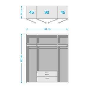 Armoire à portes battantes KiYDOO IV Blanc alpin - 181 x 197 cm