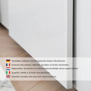 Armoire à portes coulissantes KiYDOO I Blanc brillant / Blanc alpin - 136 x 197 cm