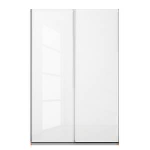Armoire à portes coulissantes KiYDOO I Blanc brillant / Imitation chêne de Riviera - 136 x 197 cm