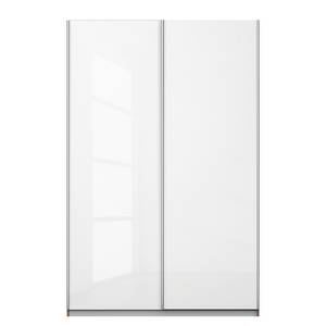 Armoire à portes coulissantes KiYDOO I Blanc brillant / Imitation chêne de Stirling - 136 x 197 cm