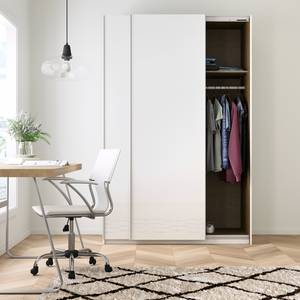 Armoire à portes coulissantes KiYDOO I Blanc brillant / Blanc alpin - 136 x 210 cm