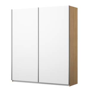 Armoire à portes coulissantes KiYDOO I Blanc / Imitation chêne de Riviera - 181 x 210 cm