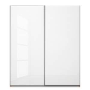 Armoire à portes coulissantes KiYDOO I Blanc brillant / Imitation chêne de Stirling - 181 x 210 cm