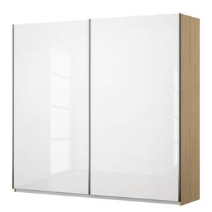 Armoire à portes coulissantes KiYDOO I Blanc brillant / Imitation chêne de Riviera - 226 x 197 cm