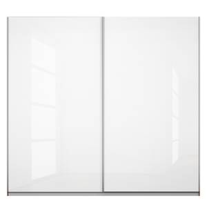 Armoire à portes coulissantes KiYDOO I Blanc brillant / Imitation chêne de Stirling - 226 x 210 cm