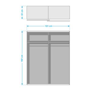 Armoire à portes coulissantes KiYDOO II Blanc / Imitation chêne de Stirling - 181 x 197 cm