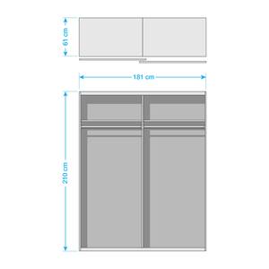 Schwebetürenschrank KiYDOO II Weiß / Eiche Stirling Dekor - 181 x 210 cm