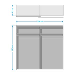 Schwebetürenschrank KiYDOO II Alpinweiß - 226 x 197 cm - Chrom