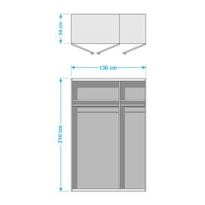 Drehtürenschrank KiYDOO Landhaus I Alpinweiß - 136 cm (3-türig) - 210 cm - 136 x 210 cm