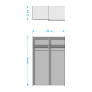 Schwebetürenschrank KiYDOO Landhaus III Alpinweiß - 136 x 210 cm