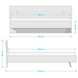 Bett Sumatra Vintage Grau / Weiß - 180 x 200cm