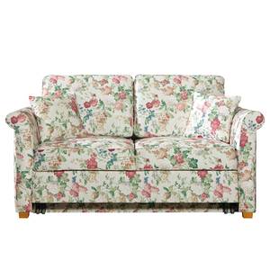 Divano letto Bernadett Tessuto beige con motivo a fiori - Larghezza: 168 cm - Larghezza: 168 cm