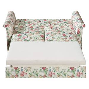 Canapé convertible Bernadett Tissu beige - Motif floral - 150 x 210 cm - Largeur : 188 cm