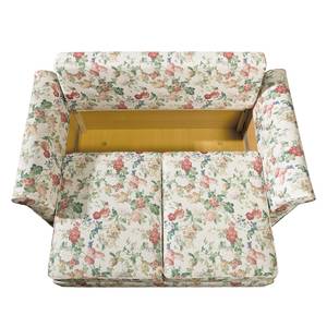 Canapé convertible Bernadett Tissu beige - Motif floral - 150 x 210 cm - Largeur : 188 cm