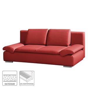 Divano letto Norris vera pelle, rosso