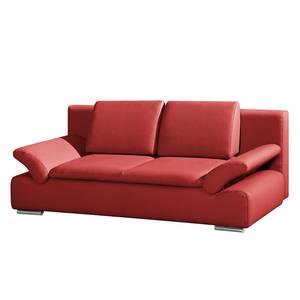 Divano letto Norris vera pelle, rosso