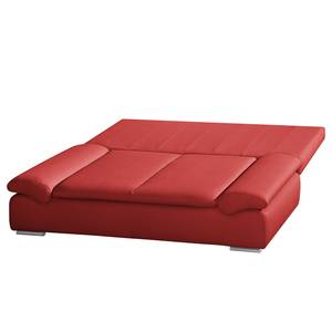 Divano letto Norris vera pelle, rosso