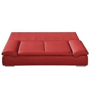 Divano letto Norris vera pelle, rosso