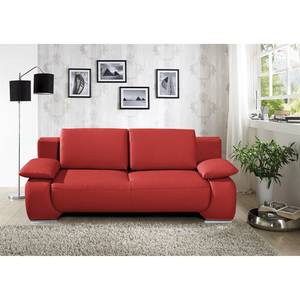 Divano letto Ramea Vera pelle, rosso