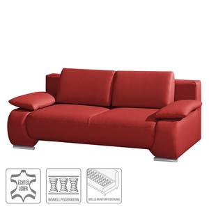 Divano letto Ramea Vera pelle, rosso