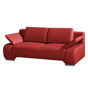 Divano letto Ramea Vera pelle, rosso