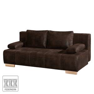 Canapé convertible Ayban Aspect cuir ancien - Marron foncé