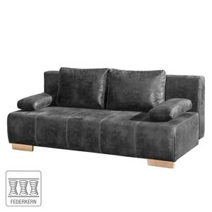 Canapé convertible Ayban Aspect cuir ancien - Anthracite