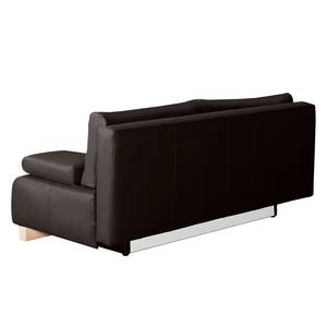 Canapé convertible Novato Cuir véritable - Marron foncé