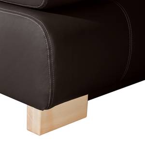 Canapé convertible Novato Cuir véritable - Marron foncé