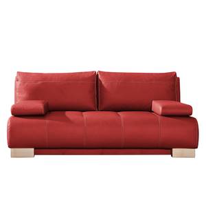 Schlafsofa Novato Echtleder Rot