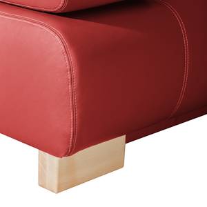 Canapé convertible Novato Cuir véritable - Rouge