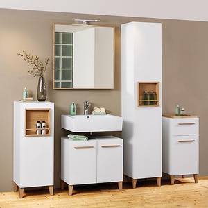 Armoire colonne Cubo Blanc Chêne