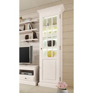 Armoire vitrine La Carlotta II Pin massif - Crème - Avec éclairage