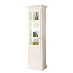 Armoire vitrine La Carlotta III Pin massif - Crème - Avec éclairage - Avec éclairage