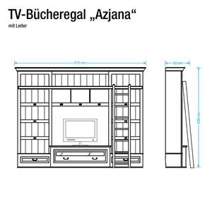 TV-Wand Azjana I Pinie teilmassiv - Schwarz - Ohne Leiter