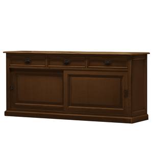 Sideboard Sollerön I Pinie massiv - Pinie Braun / Schwarz