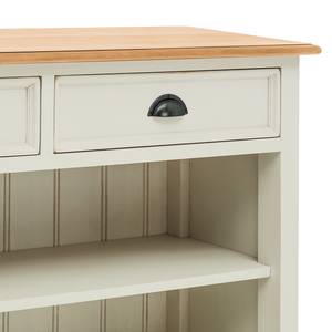 Dressoir Sollerön II Wit pijnboomhout/honingkleurig pijnboomhout/zwart