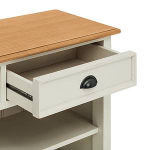 Dressoir Sollerön II Wit pijnboomhout/honingkleurig pijnboomhout/zwart